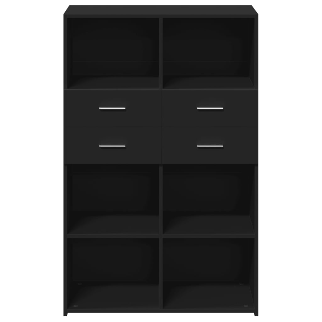 Highboard Black 80x42.5x124 cm Engineered Wood